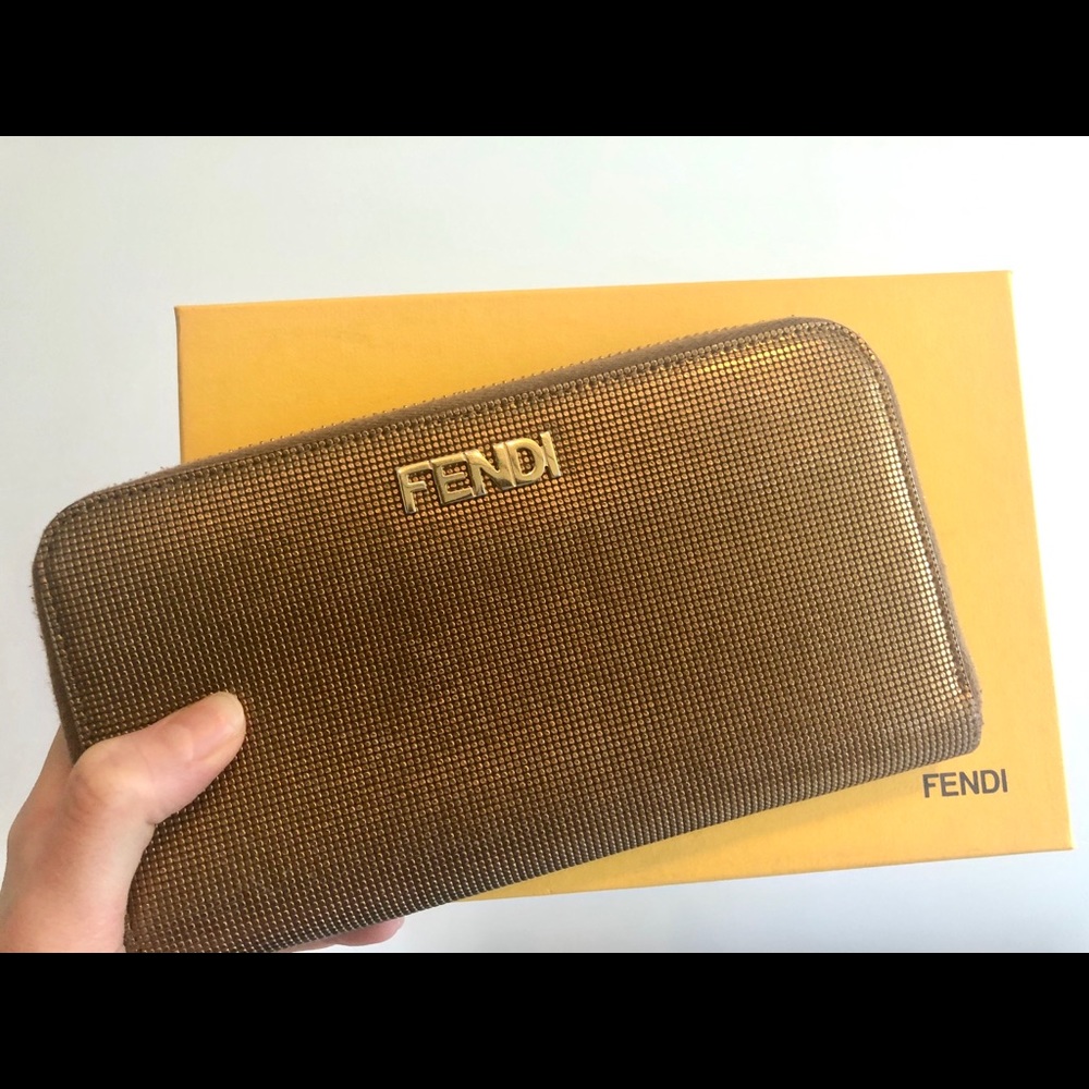 Fendi Gold Long Wallet